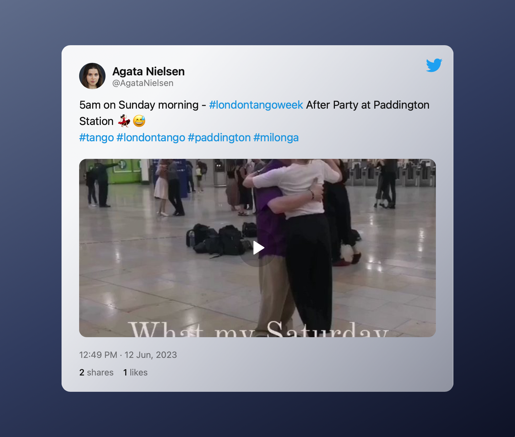 A screenshot of a London Tango Week tweet